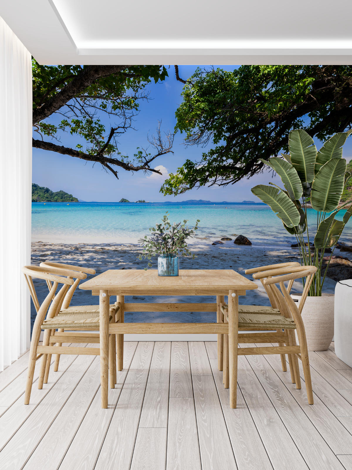 Island Sea Panoramic Wallpaper