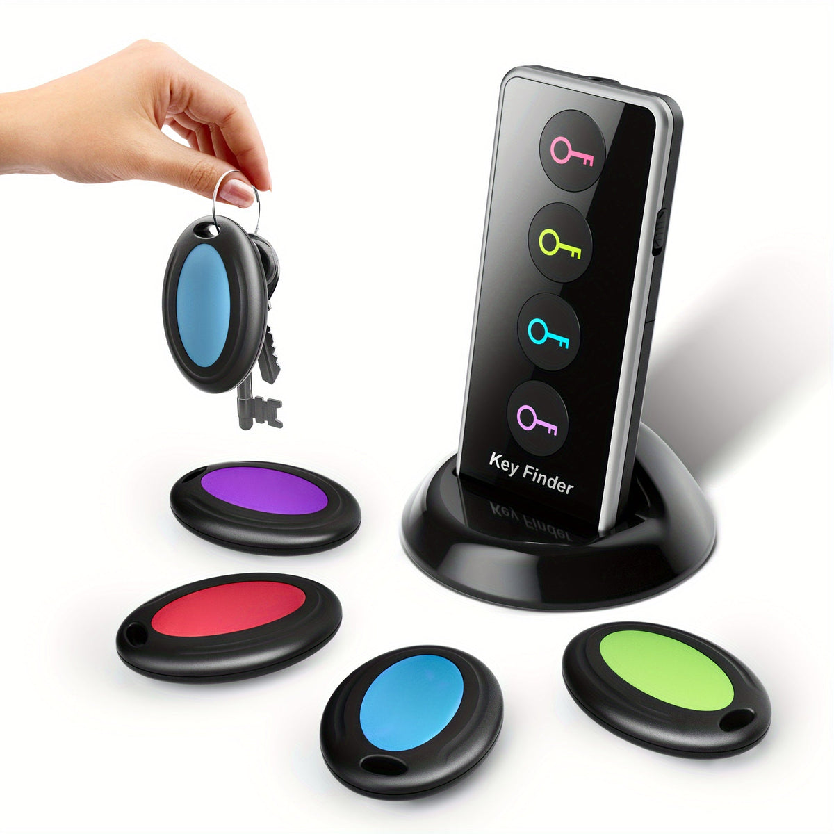 Localisateur de Clés Compact 4-en-1 - Avec Lampe LED et Récepteurs Codés