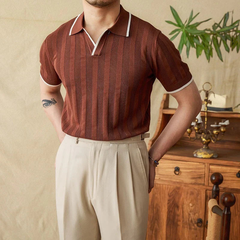 Polo en Tricot Oxford pour Hommes - Confort Élégant et Polyvalent pour l'Été