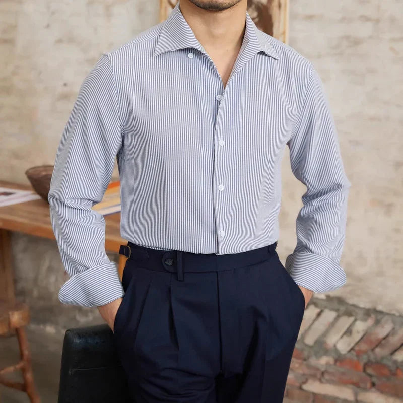 Chemise Ajustée Micro-Carreaux Distinguée - Élégance Classique et Confort Contemporain