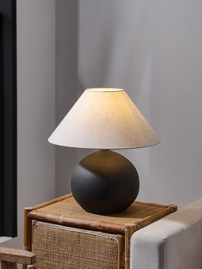 Lampe Rechargeable en Céramique - Design Intemporel avec Abat-jour en Lin