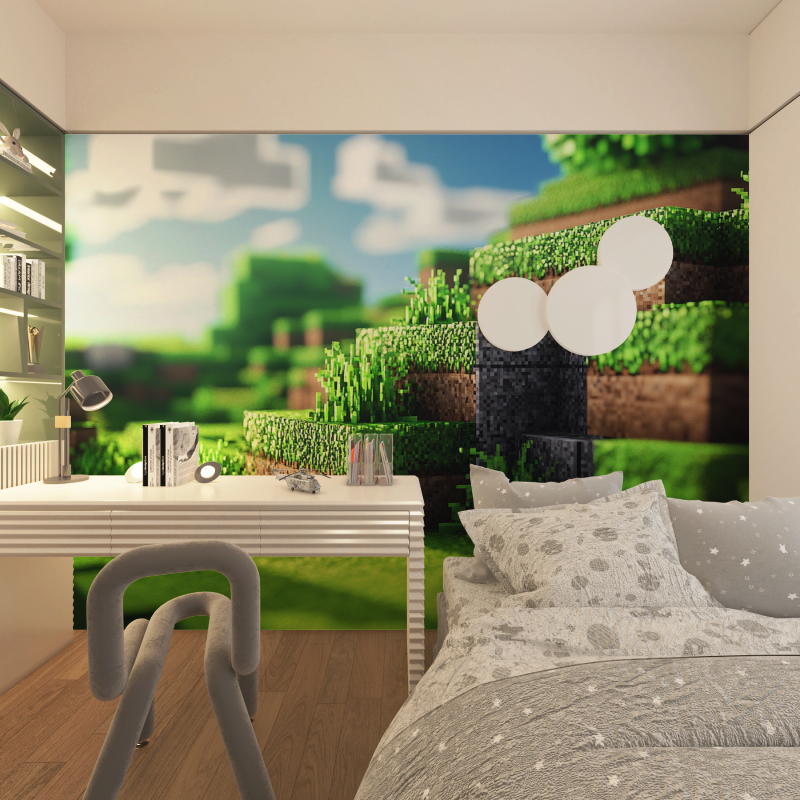Papier Peint Paysage Minecraft