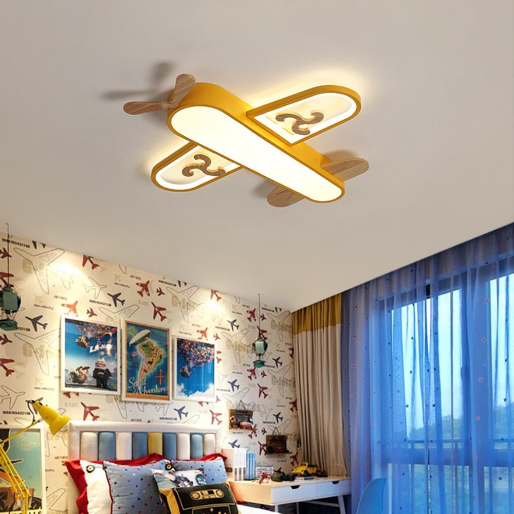 Plafonnier LED Avion pour Enfants - Éclairage Amusant et Économique