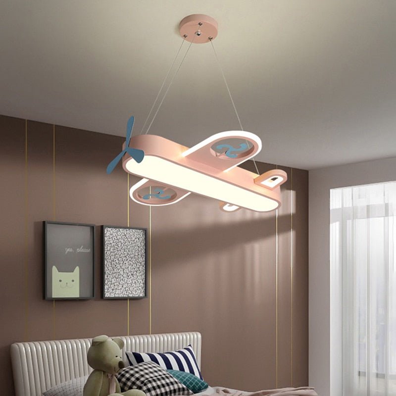 Lustre Pendentif Avion LED - Éclairage Ludique pour Chambre d'Enfant