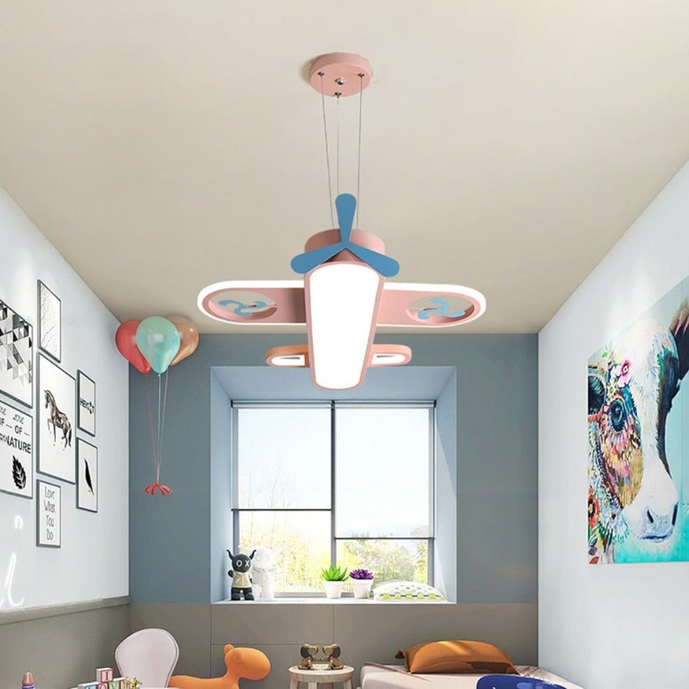 Lustre Pendentif Avion LED - Éclairage Ludique pour Chambre d'Enfant