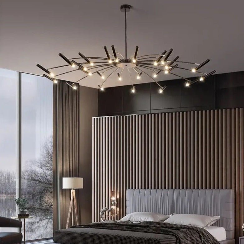 Lustre LED Moderne avec Têtes Réglables - Élégance et Efficacité Énergétique