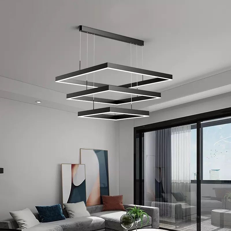 Lustre LED Dimmable Élégant - Design Contemporain et Fonctionnalité Pratique