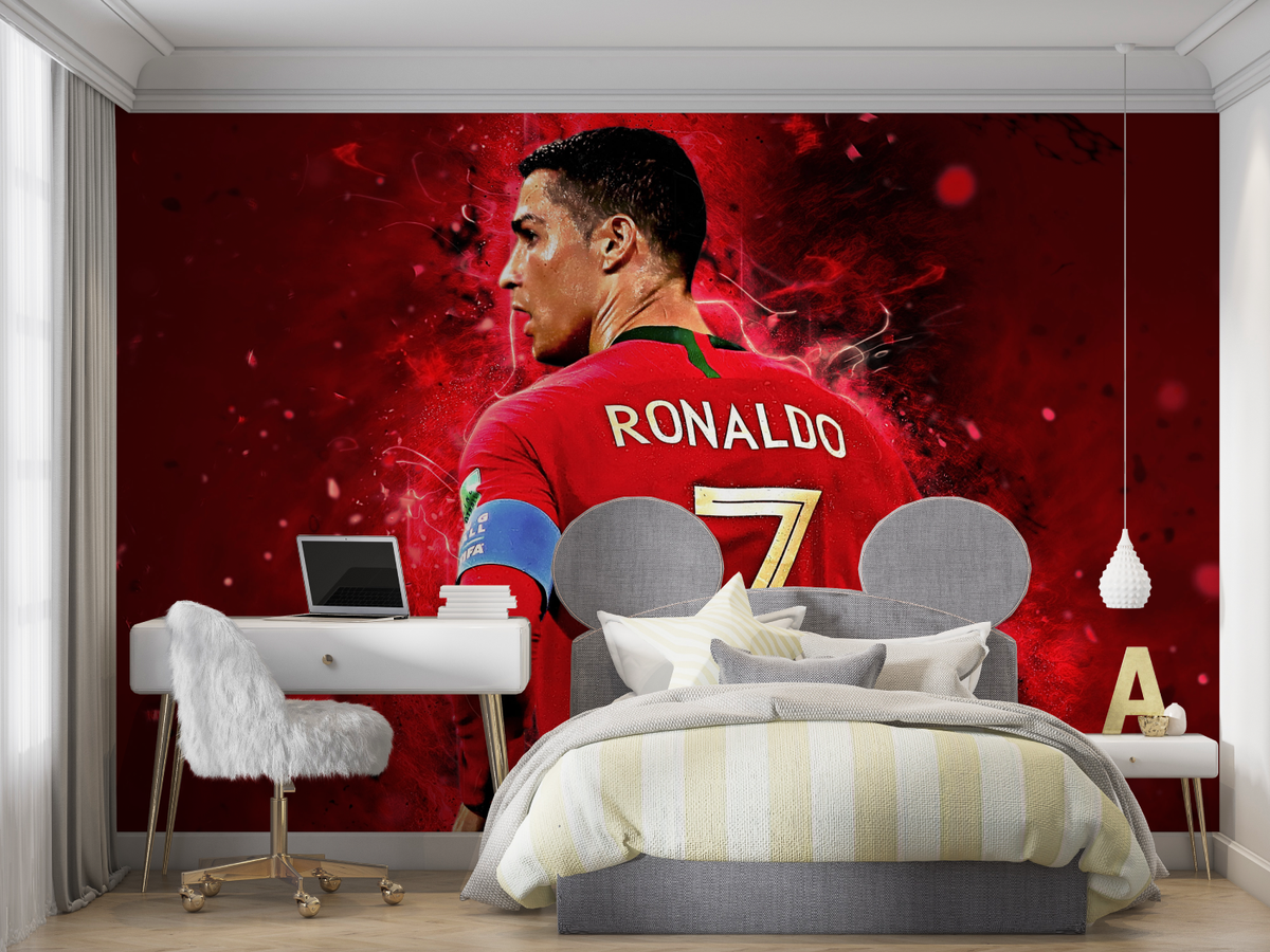 Papier Peint Foot Ronaldo Rouge