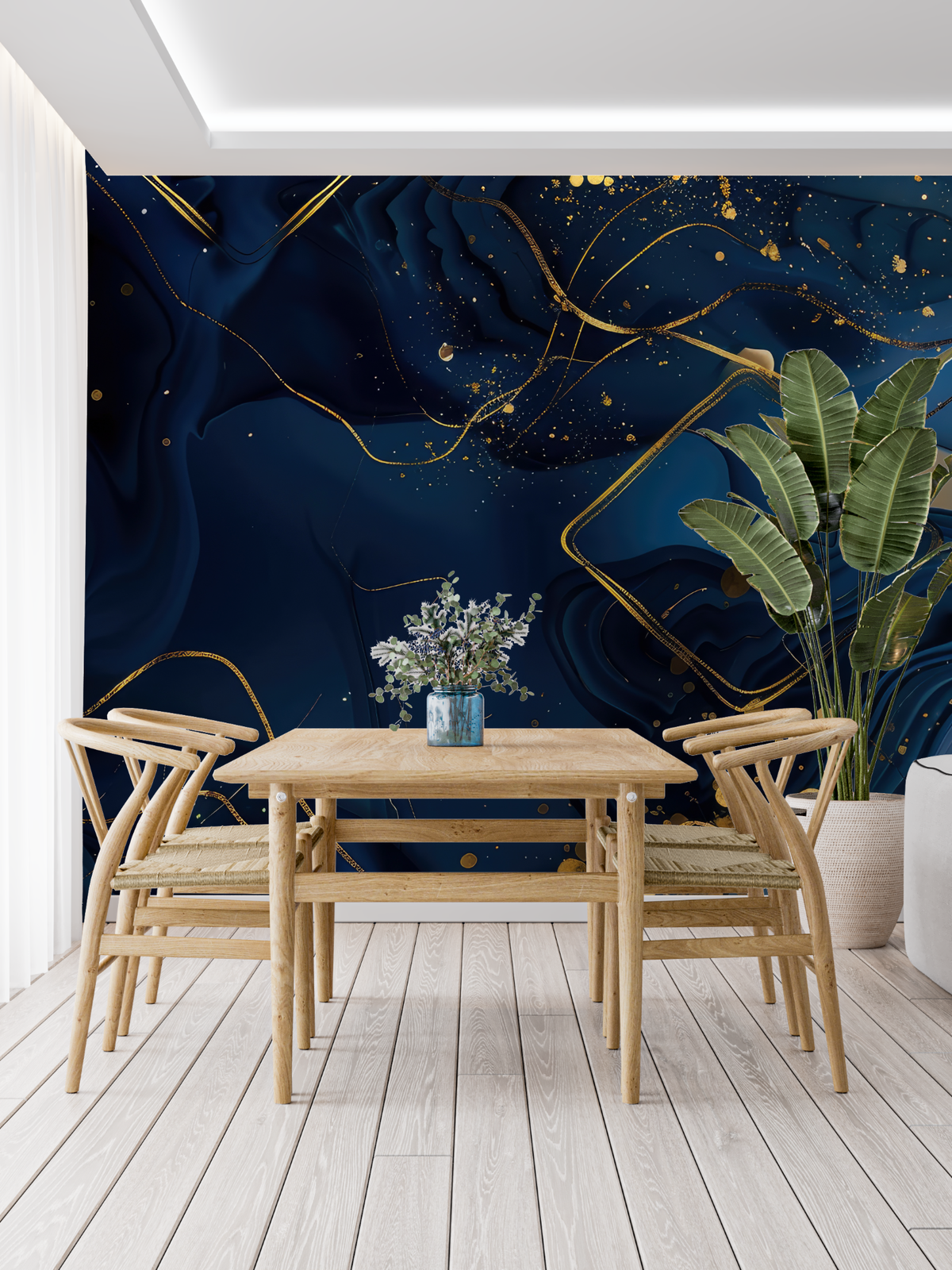 Midnight Blue And Gold Wallpaper