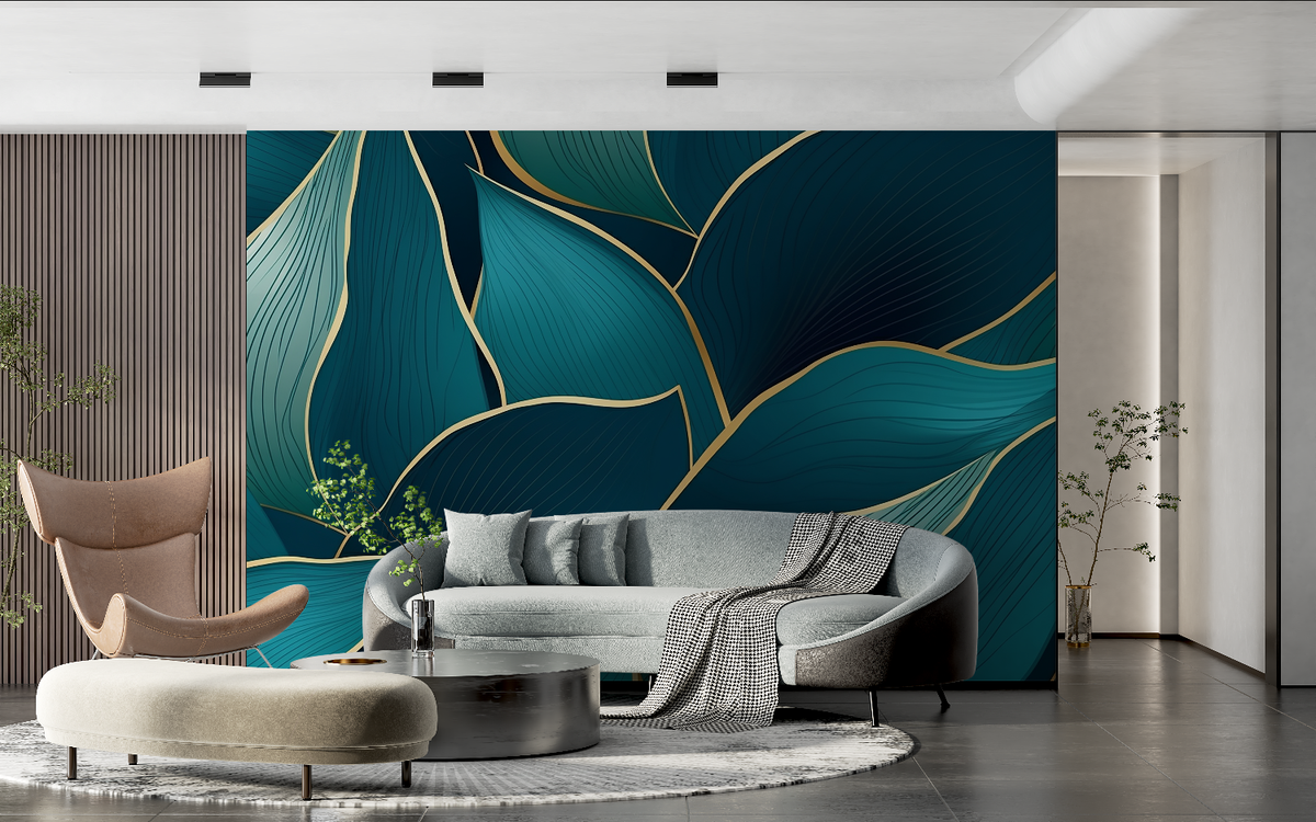 Papier Peint Chambre Adulte Bleu Canard
