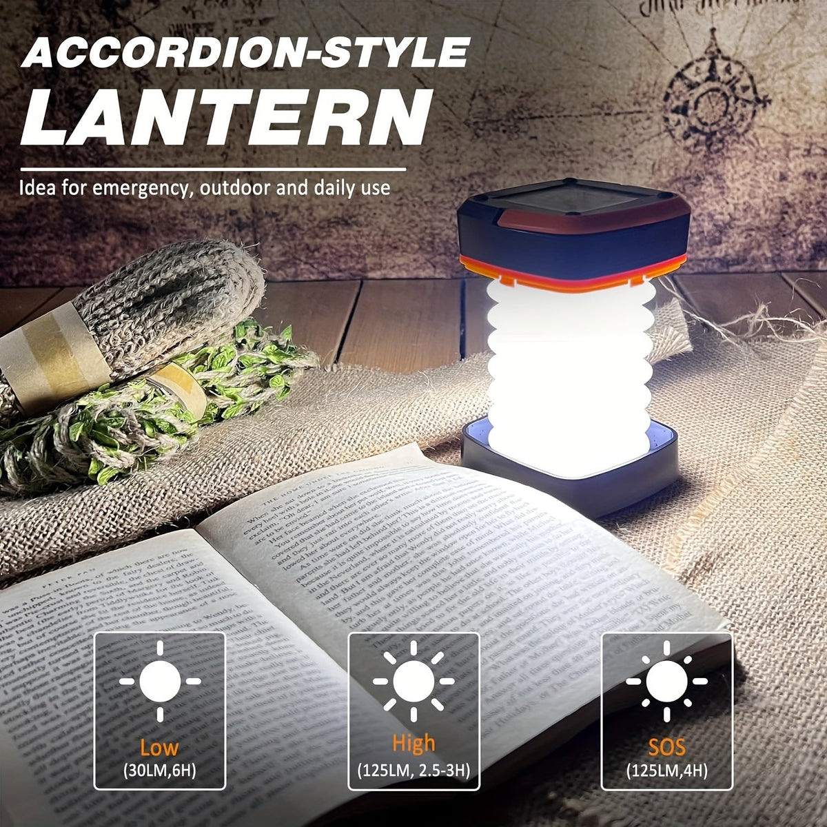 Lampe de Camping LED Rechargeable - Compacte et Pliable pour Aventures