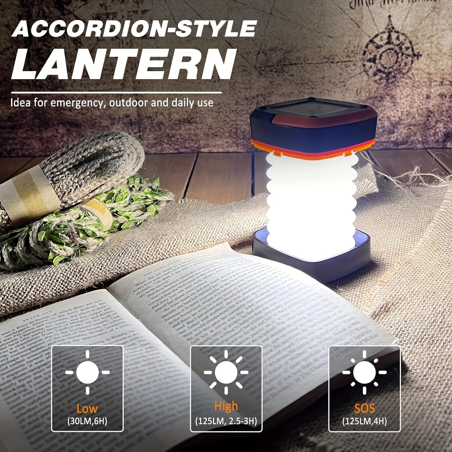 Lampe de Camping LED Rechargeable - Compacte et Pliable pour Aventures
