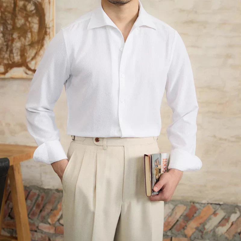 Chemise Ajustée Micro-Carreaux Distinguée - Élégance Classique et Confort Contemporain