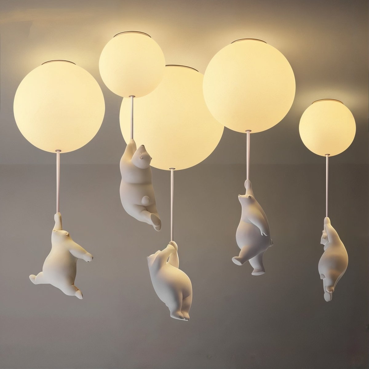 Lampe de Plafond Enfantine en Forme d'Ours - Design Ludique et Amusant pour Chambre