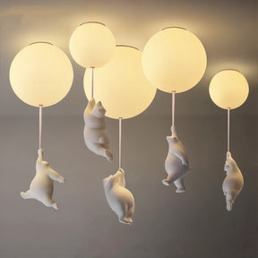 Lampe de Plafond Enfantine en Forme d'Ours - Design Ludique et Amusant pour Chambre