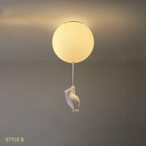 Lampe de Plafond Enfantine en Forme d'Ours - Design Ludique et Amusant pour Chambre