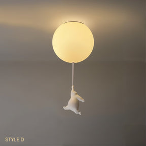 Lampe de Plafond Enfantine en Forme d'Ours - Design Ludique et Amusant pour Chambre