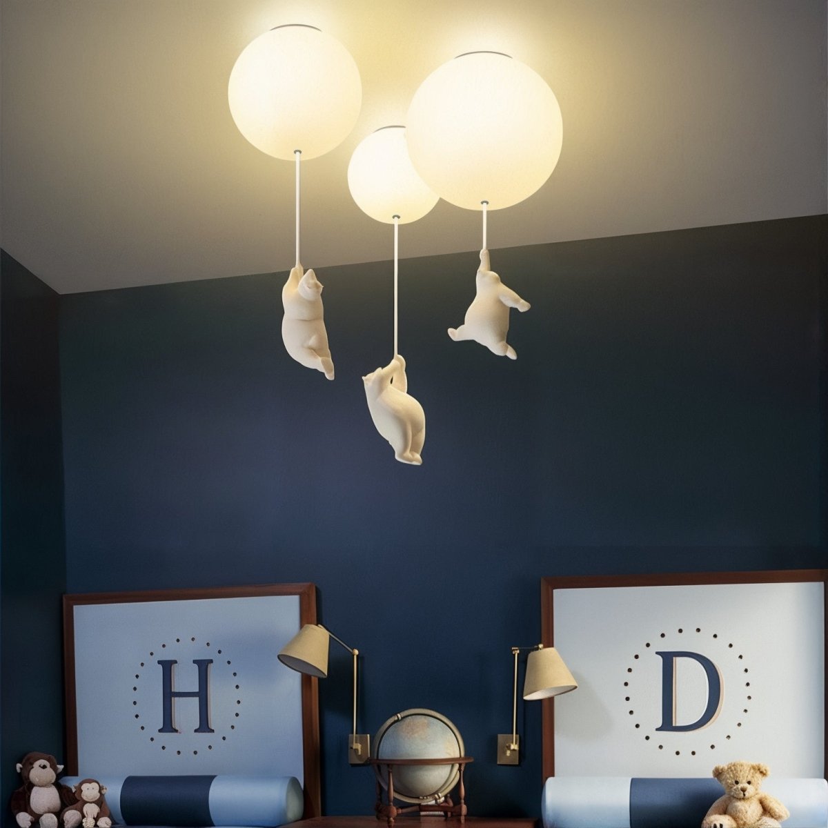 Lampe de Plafond Enfantine en Forme d'Ours - Design Ludique et Amusant pour Chambre