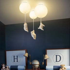 Lampe de Plafond Enfantine en Forme d'Ours - Design Ludique et Amusant pour Chambre