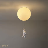 Lampe de Plafond Enfantine en Forme d'Ours - Design Ludique et Amusant pour Chambre