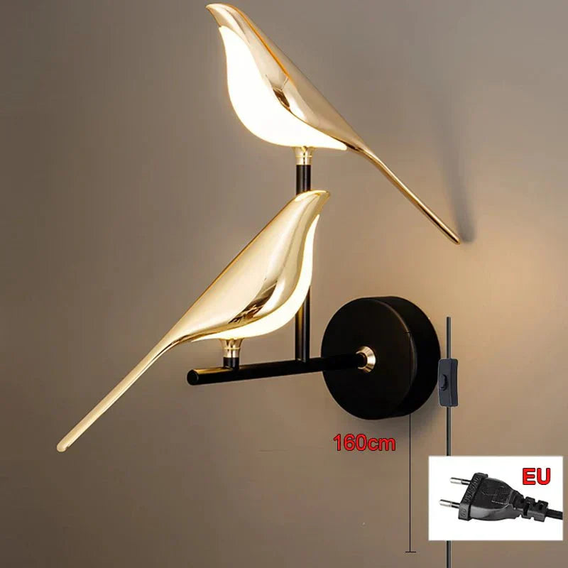 Applique Murale LED Oiseau - Éclairage Chaud et Design Élégant