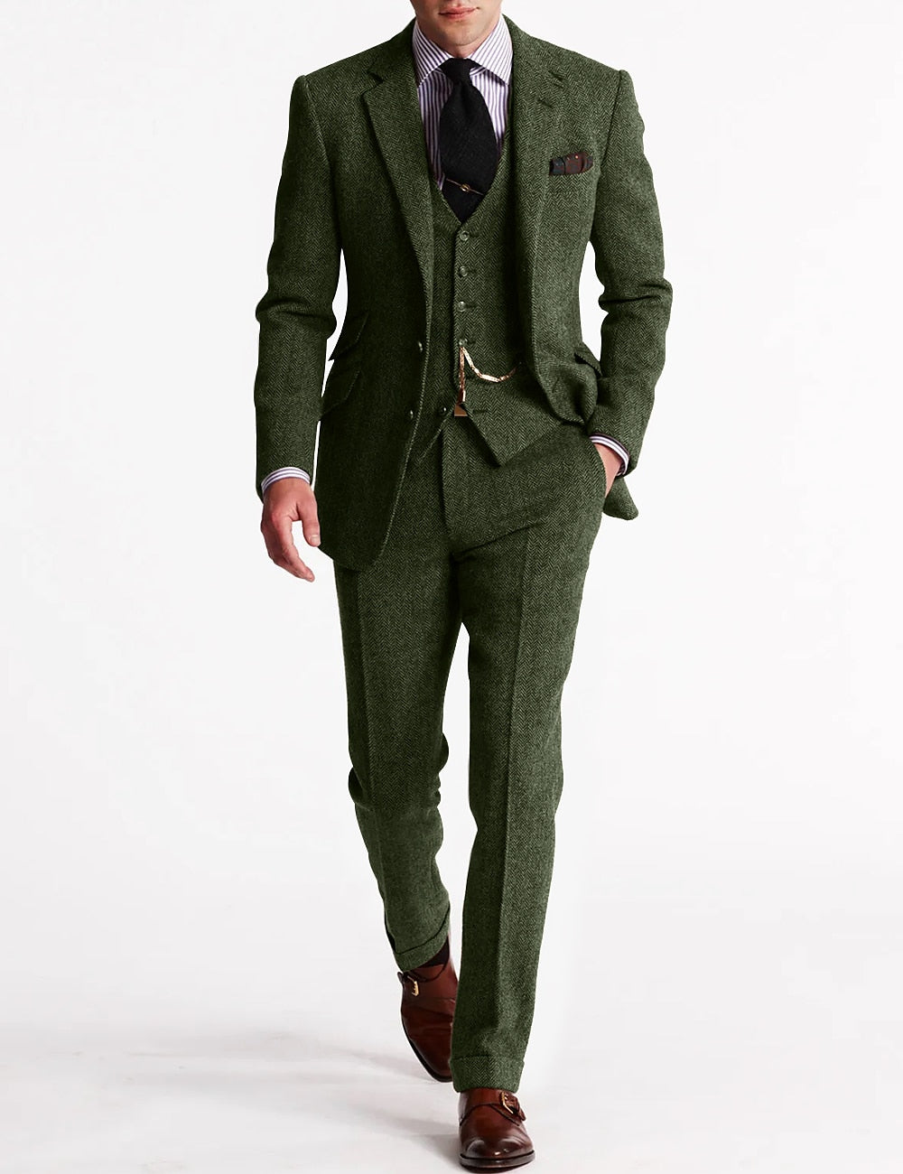 Costume Tuxedo en Tweed pour Hommes - Élégance Intemporelle et Confort Durable