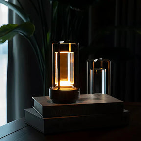 Lampe en Métal et Cristal - Éclairage Tactile et Ambiance Réglable