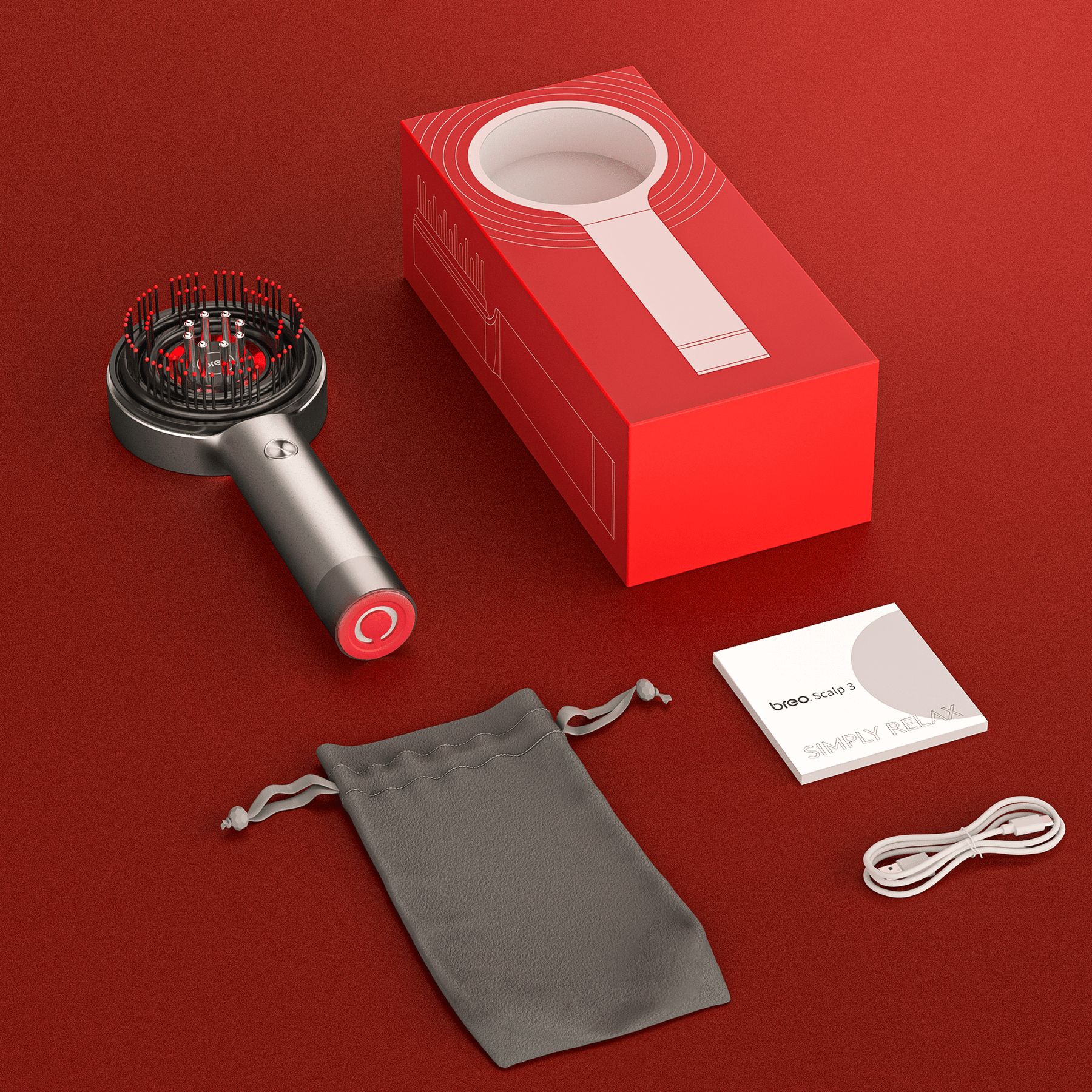 Brosse de Massage pour Cuir Chevelu - Thérapie par Lumière Rouge Relaxante