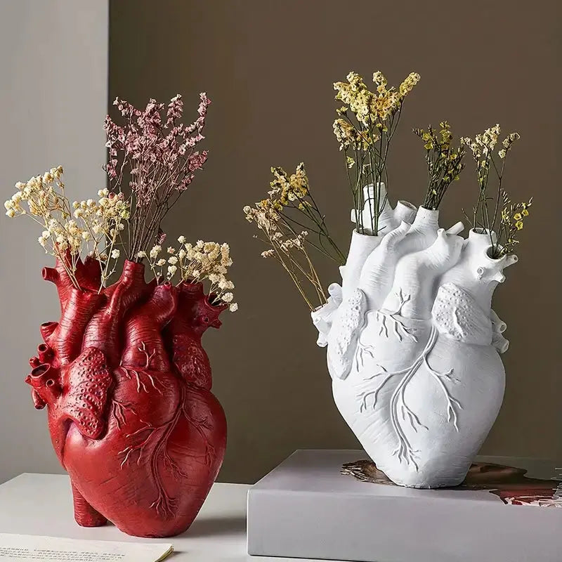 Vase en Céramique en Forme de Cœur - Décoration Romantique et Élégante