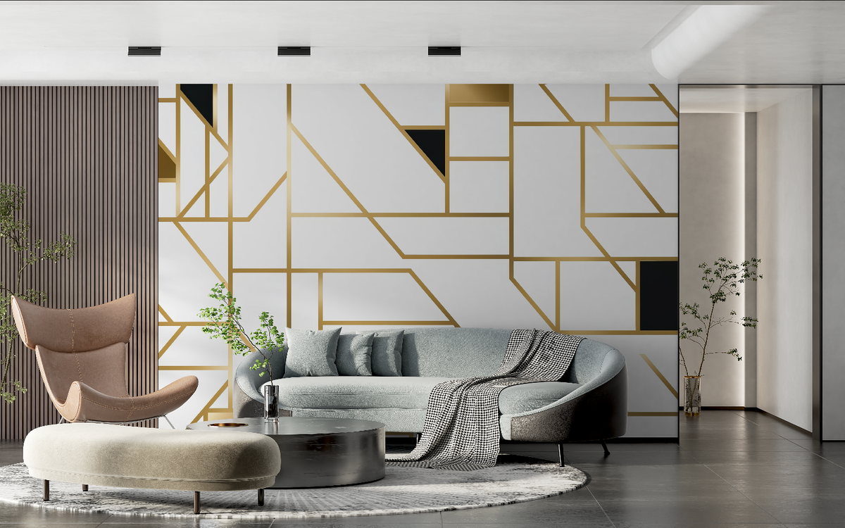 Papier Peint Doré Salon