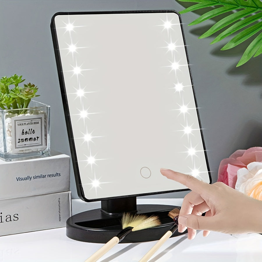 Miroir de Maquillage LED Ajustable - Luminosité Réglable et Portable