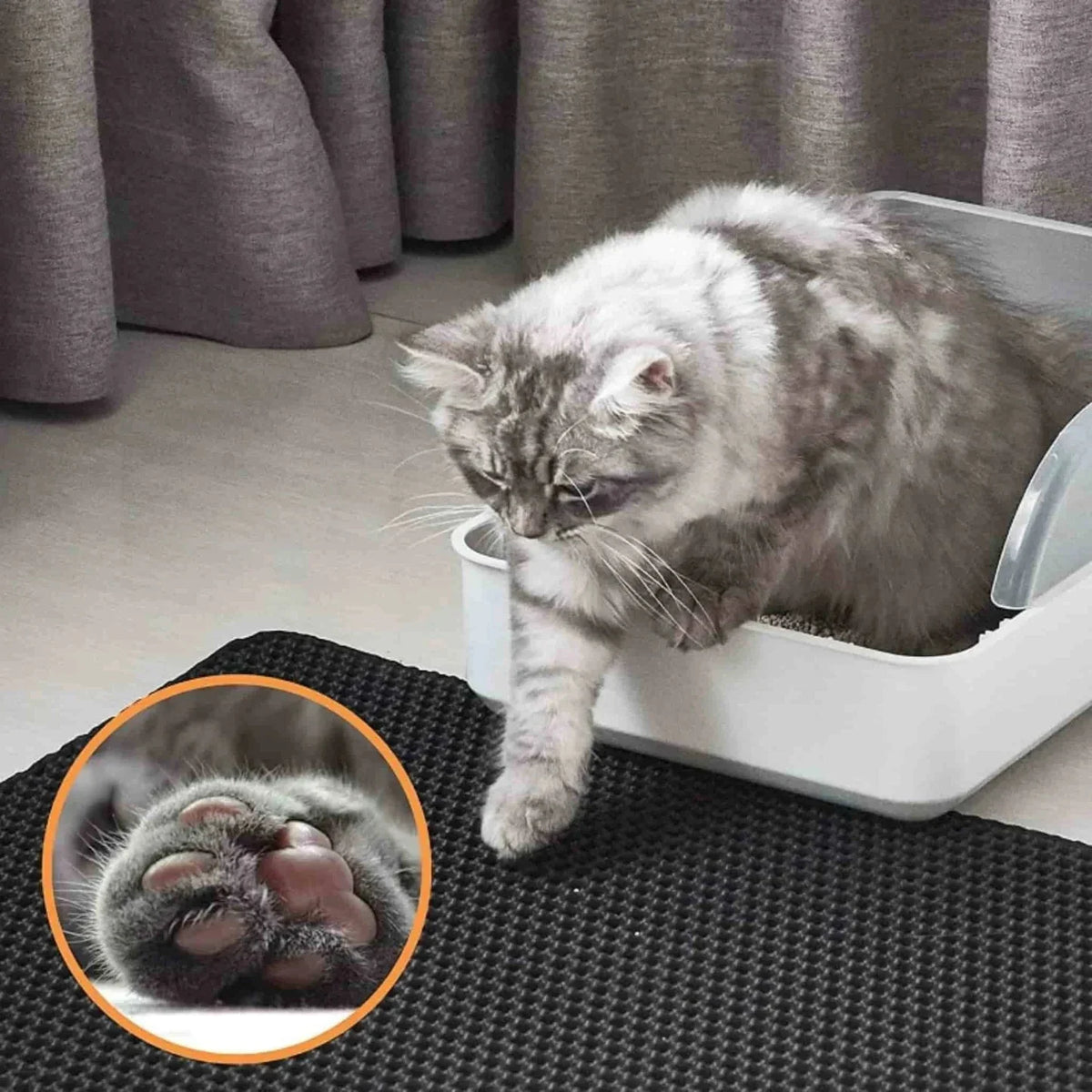 Tapis de Litière Imperméable pour Chats - Doux et Facile à Nettoyer