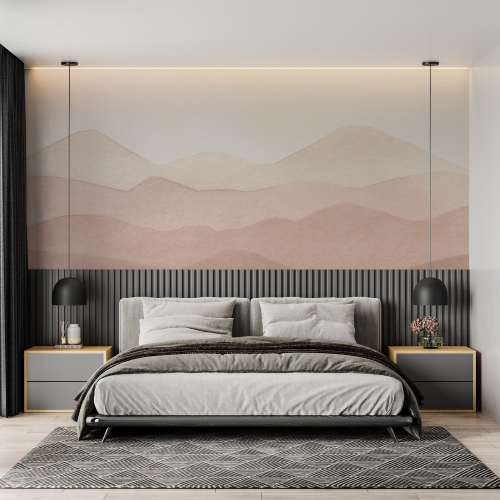 Papier Peint Cocooning Montagne Minimaliste Neutre