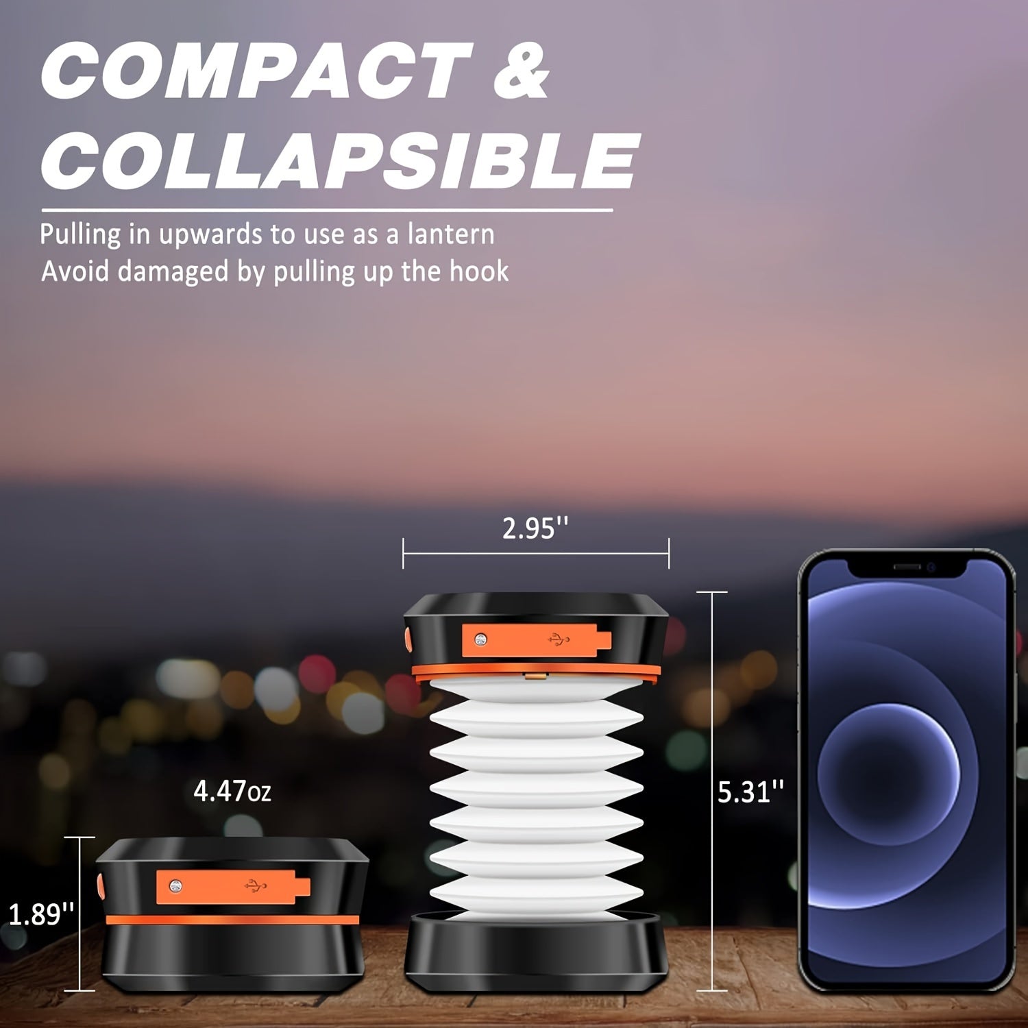 Lampe de Camping LED Rechargeable - Compacte et Pliable pour Aventures