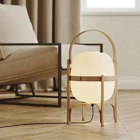 Lampe de Table en Bois avec Abat-jour en Verre - Élégance et Fonctionnalité Polyvalente