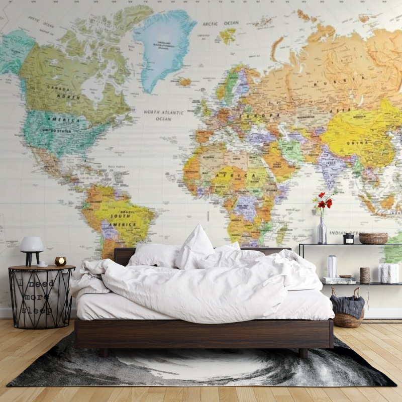 Chambre Papier Peint Carte du Monde