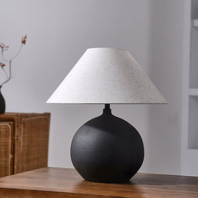 Lampe Rechargeable en Céramique - Design Intemporel avec Abat-jour en Lin