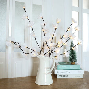 Lampe Féérique à Branche d'Olivier - Éclairage Scintillant et Réglable
