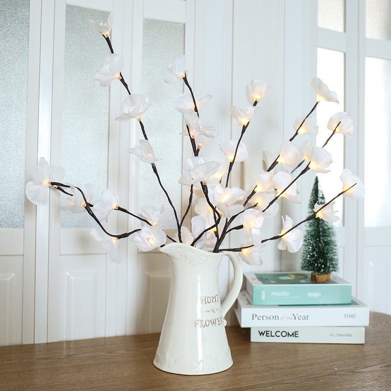 Lampe Féérique à Branche d'Olivier - Éclairage Scintillant et Réglable