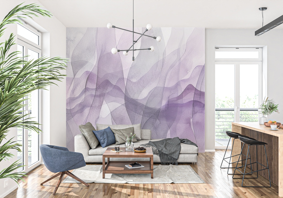 Papier Peint Gris Et Violet