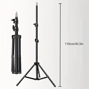 Support de Lumière Ajustable pour Photographie - Hauteur de 1,1 m et Aluminium Robuste