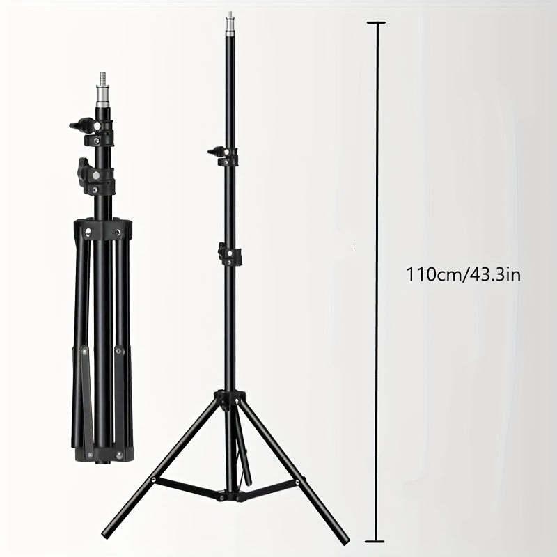 Support de Lumière Ajustable pour Photographie - Hauteur de 1,1 m et Aluminium Robuste