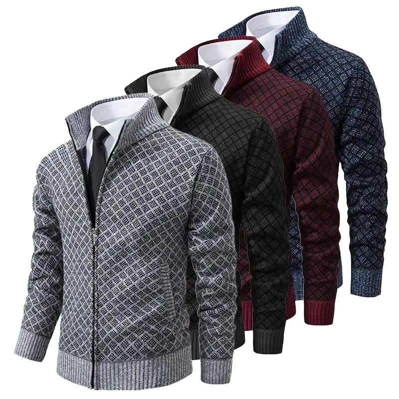 Pull Zippé Tendance et Confortable - Style Moderne avec Motif Géométrique