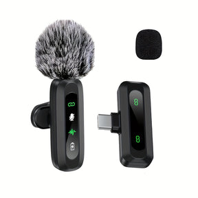 Microphone Lavalier Sans Fil USB-C - Design Compact pour Podcasts et Vlogs