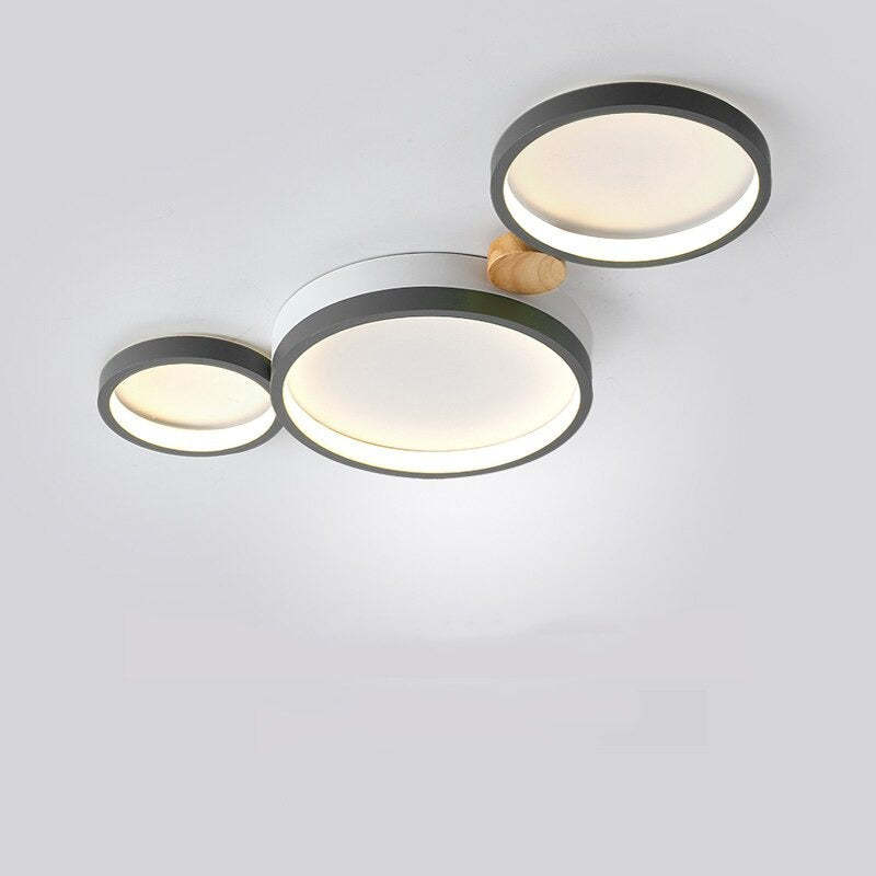 Plafonnier Élégant Blanc et Gris - Design Moderne et Illumination Uniforme