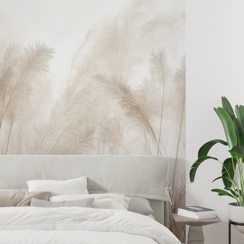 Light Foliage Wallpaper in Beige