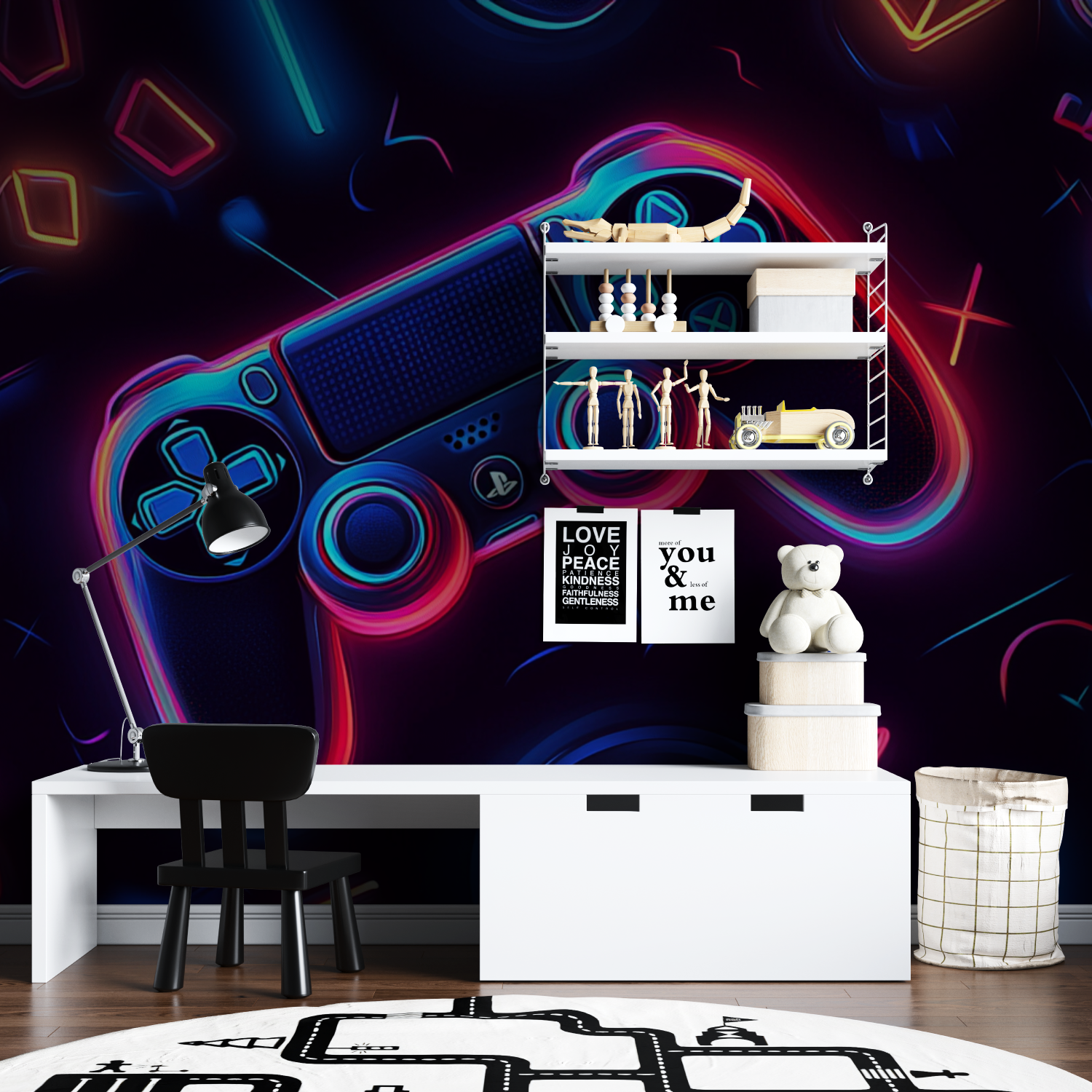 Papier Peint Symboles Gaming Néon