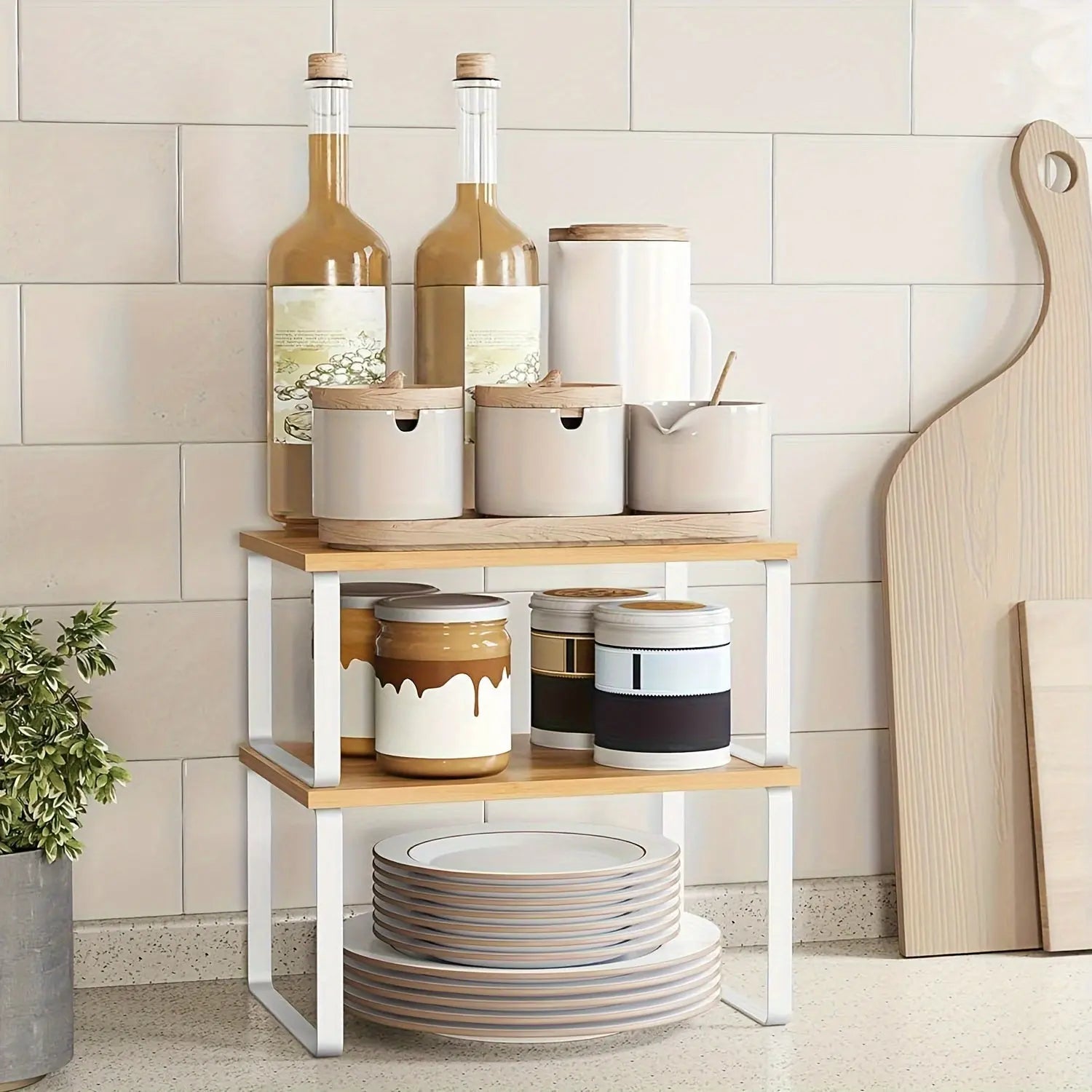 Étagères de Cuisine Empilables | Rangement Pratique pour Épices et Bocaux