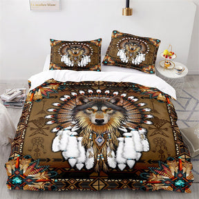 Ensemble de Lit pour Enfants - Motif de Loup en Coton Doux