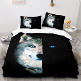 Ensemble de Lit pour Enfants - Motif de Loup en Coton Doux